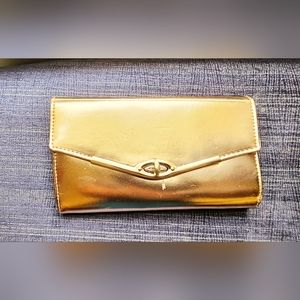 Fioni Night Rose Gold Champagne envelope clutch, formal, prom, wedding, date